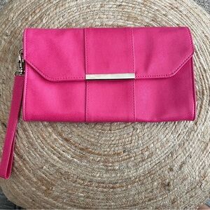 Style & Co. Vibrant Pink Clutch with Wristlet and Metallic Accent